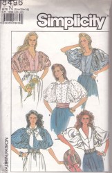 8496 80S BIG BUBBLE SLEEVE EZ SEW BLOUSES PATTERN 6-10
